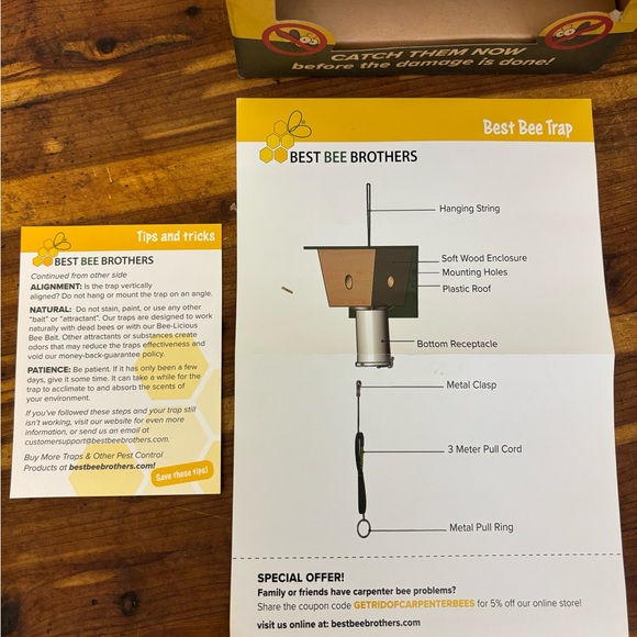 NWT BEST BEE BROTHERS .Carpenter Bee Trap - Picture 6 of 10